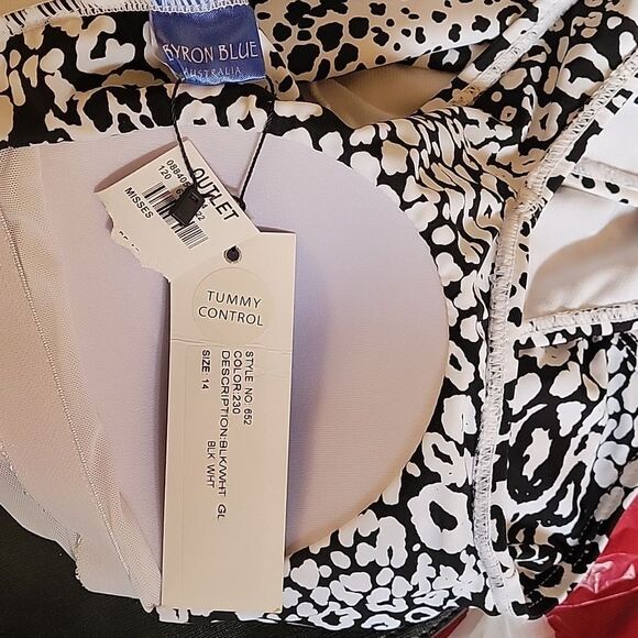 BRAND NEW BYRON BLUE TUMMY CONTROL ANIMAL PRINT DESIGN ONE-PIECE SWIMSUITS - Picture 10 of 15